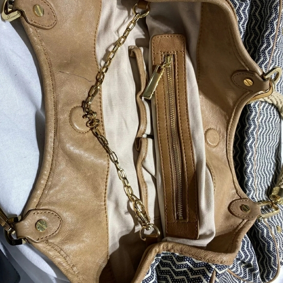 Tory Burch Designer Kerrington Nautical Rope Zig Zag Tote Purse Handbag - Picture 7 of 15